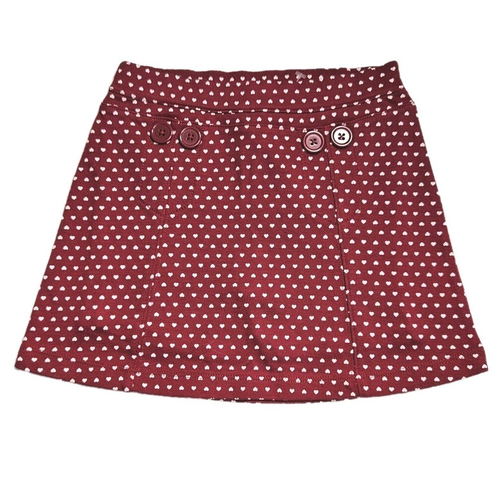 Gymboree Skort Size 5 Red Heart Pattern Bon Voyage 100% Cotton Y2K New With Tags